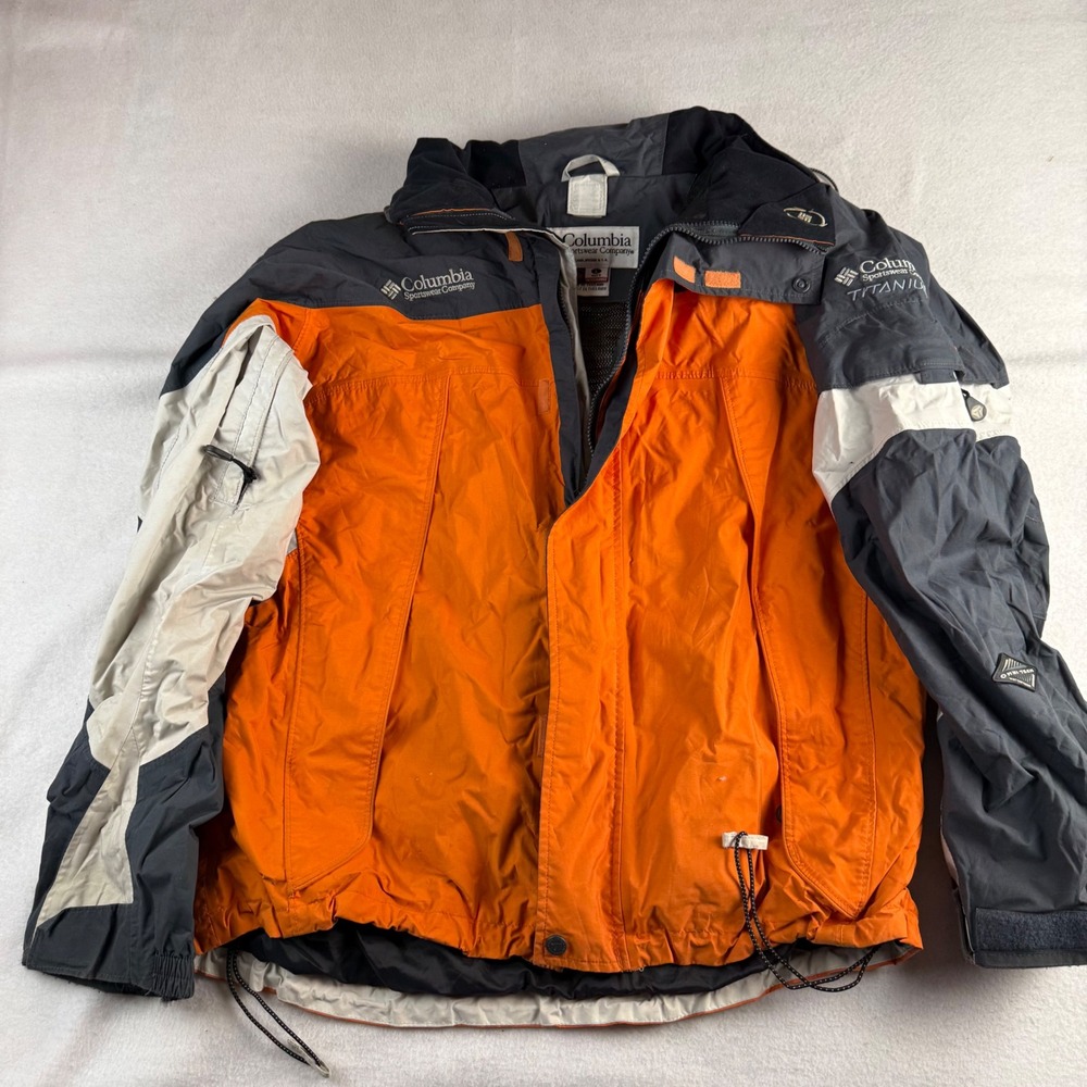Columbia Titanium Interchange Jacket Mens Large Orange Charcoal Gray Technical